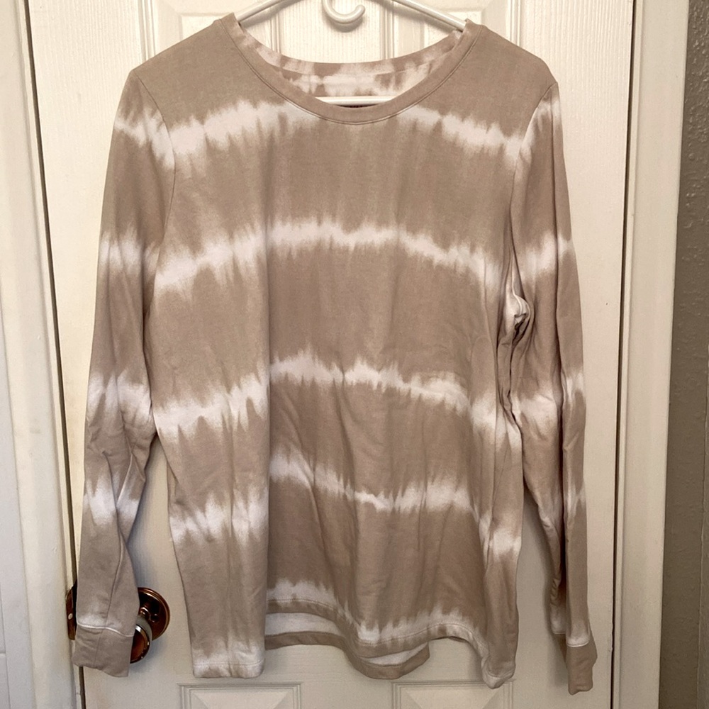 Denim & Co French Terry Tie-Dye Sweatshirt L